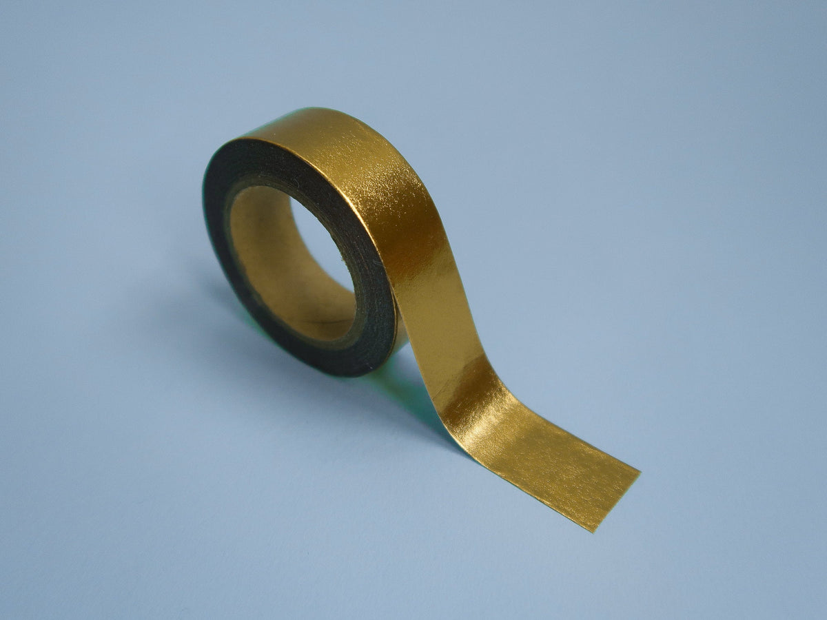 Gold Washi Tape - Metallic Gold - 9/16in. X 10 Yards (pm34450107) — Crafted  Gift Inc.