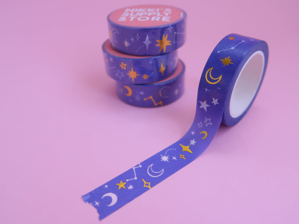 EXCEART 12 Rolls Purple Constellation Tape Crafting Tape washi Stickers  Decorative Masking Washi Tapes for washi Tape for Space washi Tape DIY  washi